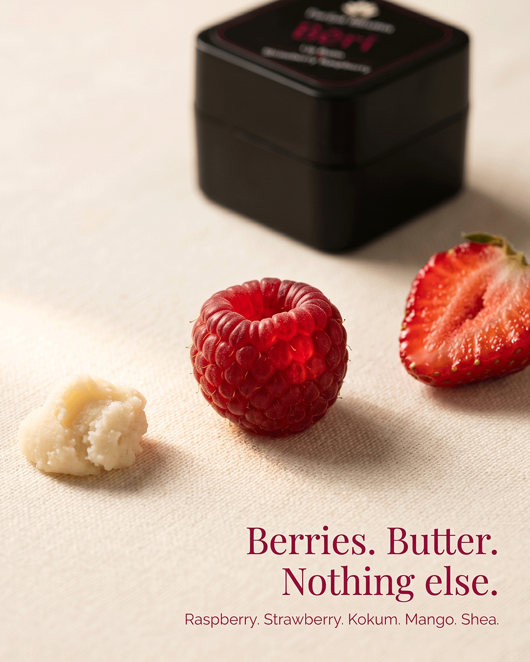Bĕri Raspberry Strawberry Lip Balm