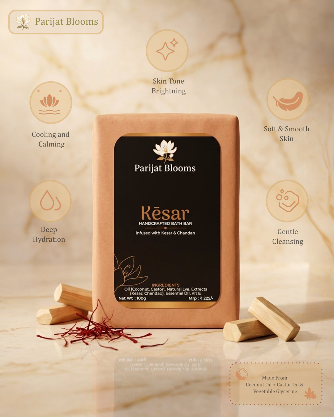 Kesar Chandan Glycerine Soap